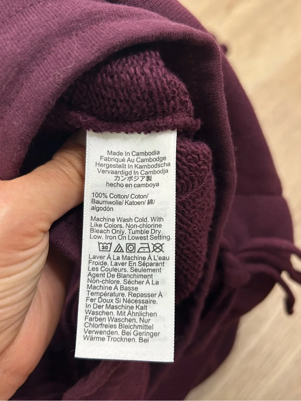 NWT J. Crew 100% Cotton Heritage Terry Wide Leg Drawtsring Sweatpant in Maroon